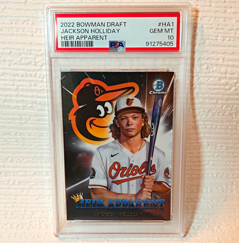 Topps 2022 Bowman Draft Jackson Holliday Heir Apparent RC #HA-1 PSA 10 Orioles