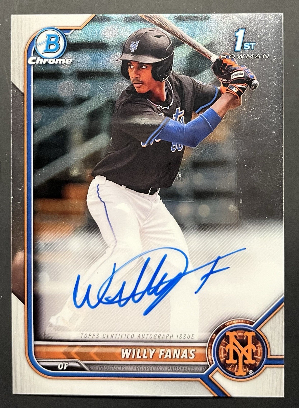 WILLY FANAS 2022 BOWMAN CHROME 1ST PROSPECT AUTO METS