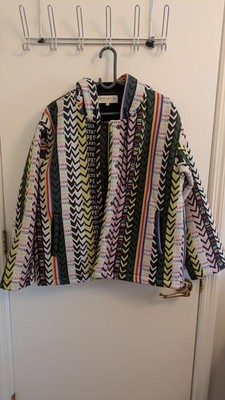 Etre Cecile Colorful Pattern Jacket with Hood (Made in Portugal) - Women's 36