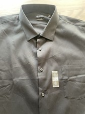 Van Heusen Stain Shield Stretch Dress Shirt Men's 20 35/36 Tall Fit Black 4XL