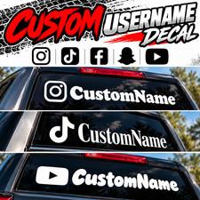 2 Personalized Instagram Sticker Vinyl Decal Car Window Ig Username Drift Jdm