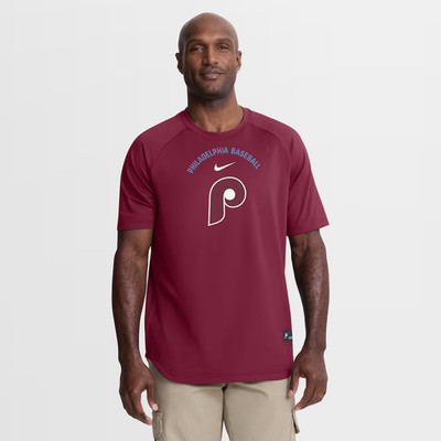 Men's Philadelphia Phillies Nike Burgundy Authentic Collection Batting Practice
