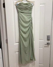 Azazie Darria Bridesmaid Dress Dusty Sage Size A0