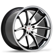 20x1020x11.5 Ferrada Wheels Fr2 Black Machined With Chrome Lip Rims 4pcs