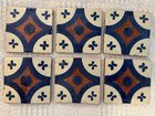 Mexican Pattern Glazed Red Clay Tiles Set Of 6 4x4 — photo 1
