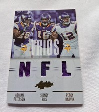 2010 ABSOLUTE TEAM TRIOS Adrian Peterson Sidney Rice Percy Harvin PATCH SP#02/75