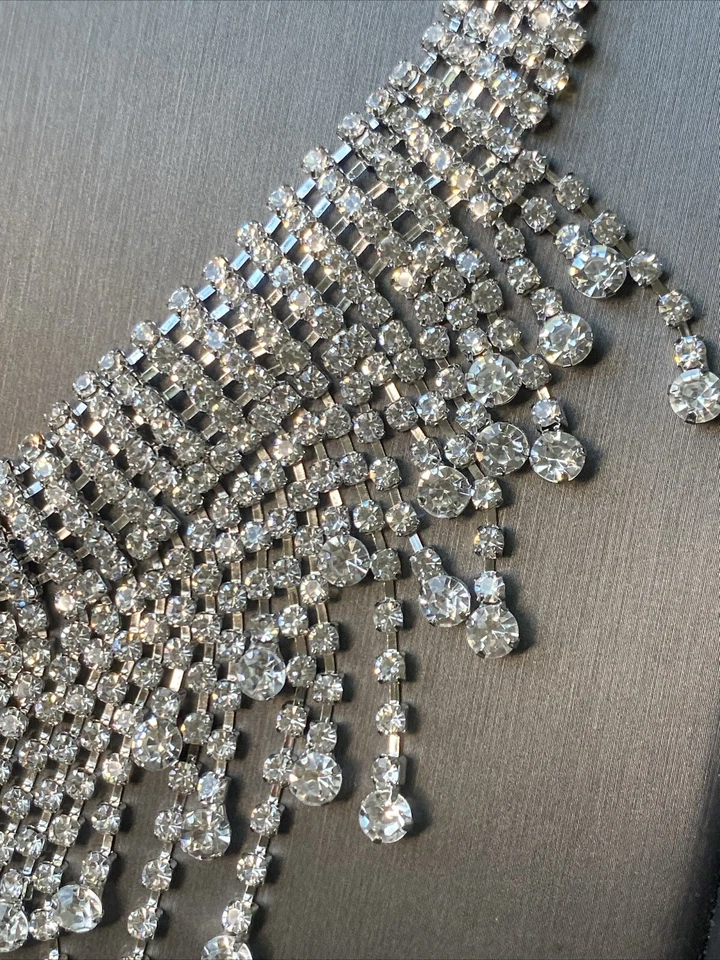 Collar Gargantilla Kenneth Jay Lane KJL Cristal Flecos Diseñador Firmado Joyería Nuevo Foto 4 de 4