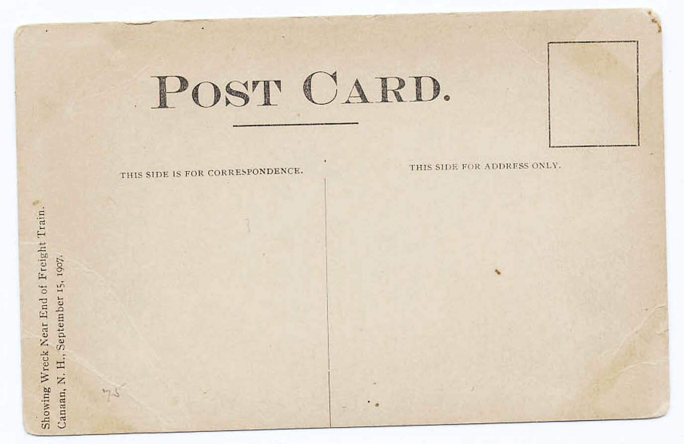 Railroad Freight Train Wreck 1907 near Canan New Hampshire Boxcars off