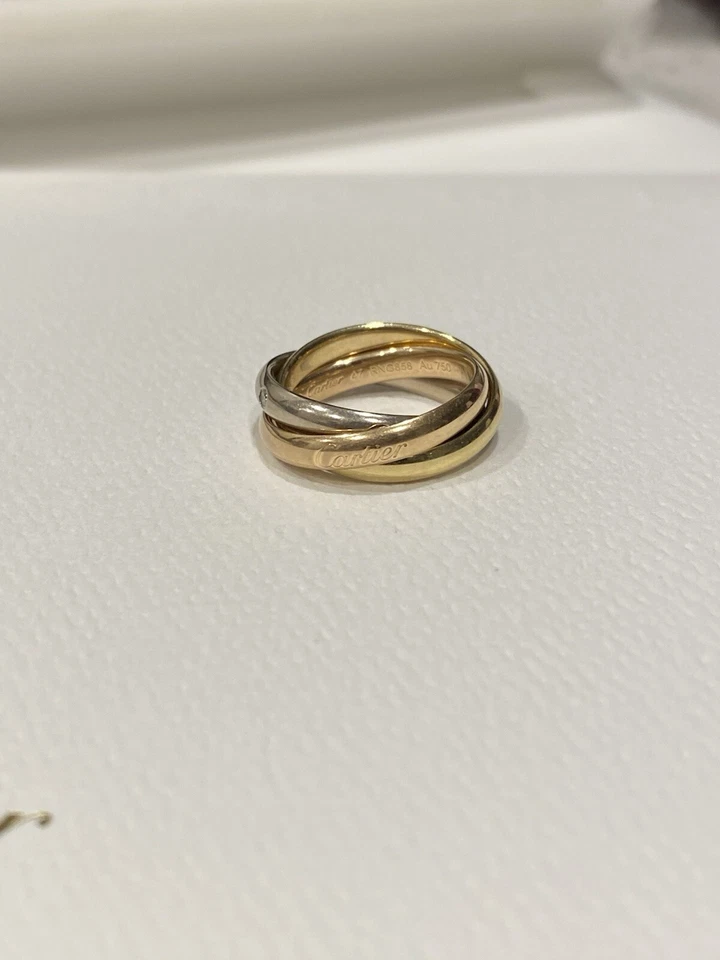 CARTIER TRINITY RING, CLASSIC MODEL, 5 DIAMONDS - Image 3 of 4