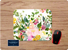 SPRING FLORAL WATERCOLOR ART CUSTOM MOUSE PAD DESK MAT OFFICE SCHOOL GIFT