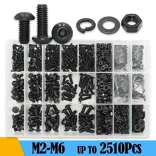 Cap Screw Hex Socket Set Steel Round Button Head Allen Drive Bolt Nut Washer Kit