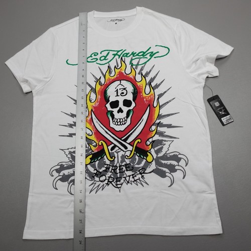 ED HARDY Men's T-Shirt Graphic 13 Skull Tee Cloud Dancer White - 第 6/16 張圖片