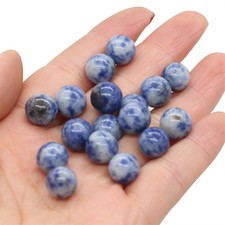 Wholesale 50pcs 10mm Natural Sodalite Stone Round Ball No Hole Beads Jewelry