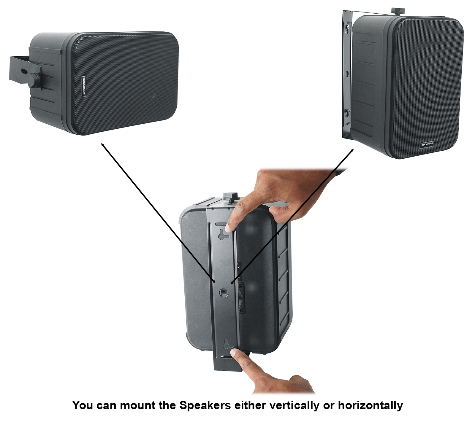 4 Колонки Rockville HP65S 65 Black Marine Box с поворотным кронштейном для лодок