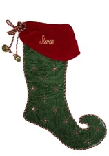 Front Gate Christmas JESTER Stocking Curled Toe Bells STEVEN