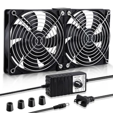Big Airflow 2 x 120mm 240mm Computer Fan with AC Plug Cabinet Fan 110V 240V A...
