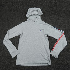 Champion Hoodie Youth Large Gray Embroidered Logo Long Sleeve Hooded Lightweight