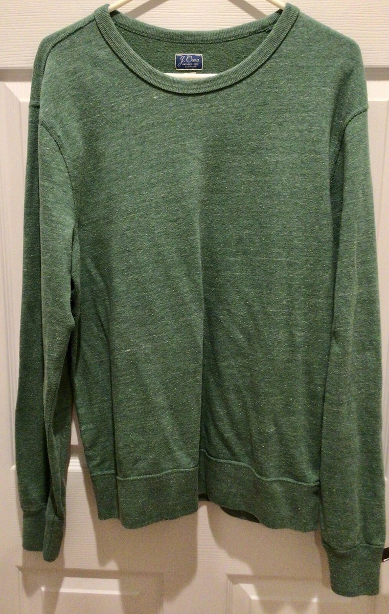 J Crew Vintage Fleece Green Long Sleeve Pullover Sweatshirt Mens Sz Large  EUC | eBay