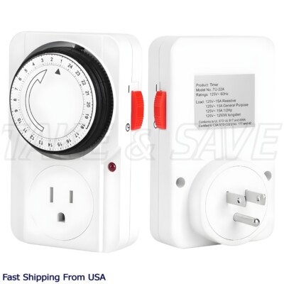 TU-22A Timer Plug White 24 Hour Programmable Mechanical Household Appliances
