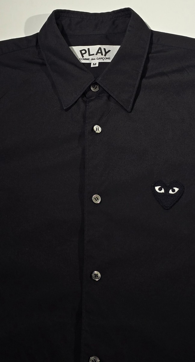 COMME des GARCONS PLAY Black Heart Button Down Shirt AZ-B004 COMME des GARCONS PLAY Black Heart Button Down Shirt AZ-B004