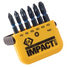 Image of CK Tools T4511 Blue Steel Impact Screwdriver Bit - PZ Set of 6