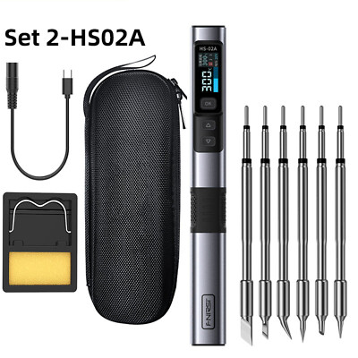 FNIRSI HS02 Adjustable Temperature Soldering Iron 100-450  PD 100W Portable Iron