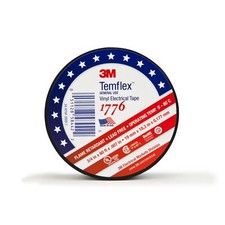 3M Temflex Vinyl Electrical Tape 1776, 3/4 in x  60 ft, 1-1/2 in Core,Black