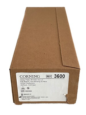 (25/Pack) CORNING 96-Well PS NBS Microplates 360uL White Flat Bottom 3600