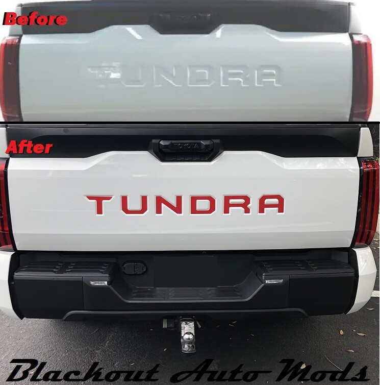 Tundra Emblem Decals 3D Tailgate Letters For 2022-2024 Toyota Tundra - Silver Raised Emblem Inserts Truck Customization Decals