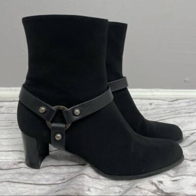 STUART WEITZMAN Black Neoprene Gore-Tex Harness Boots Size