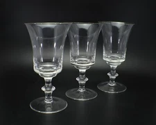 Barware ICE TEA or WATER GOBLET Set of 3 Clear Glass Fluted Top