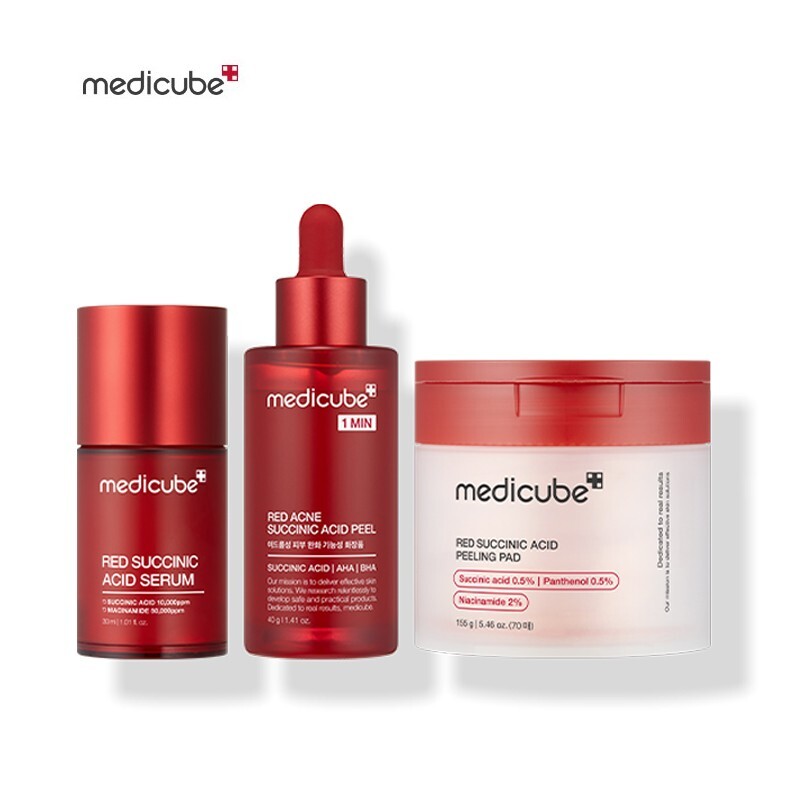 Medicube Red Succinic 3-piece set Hypoallergenic Acne-prone Oily