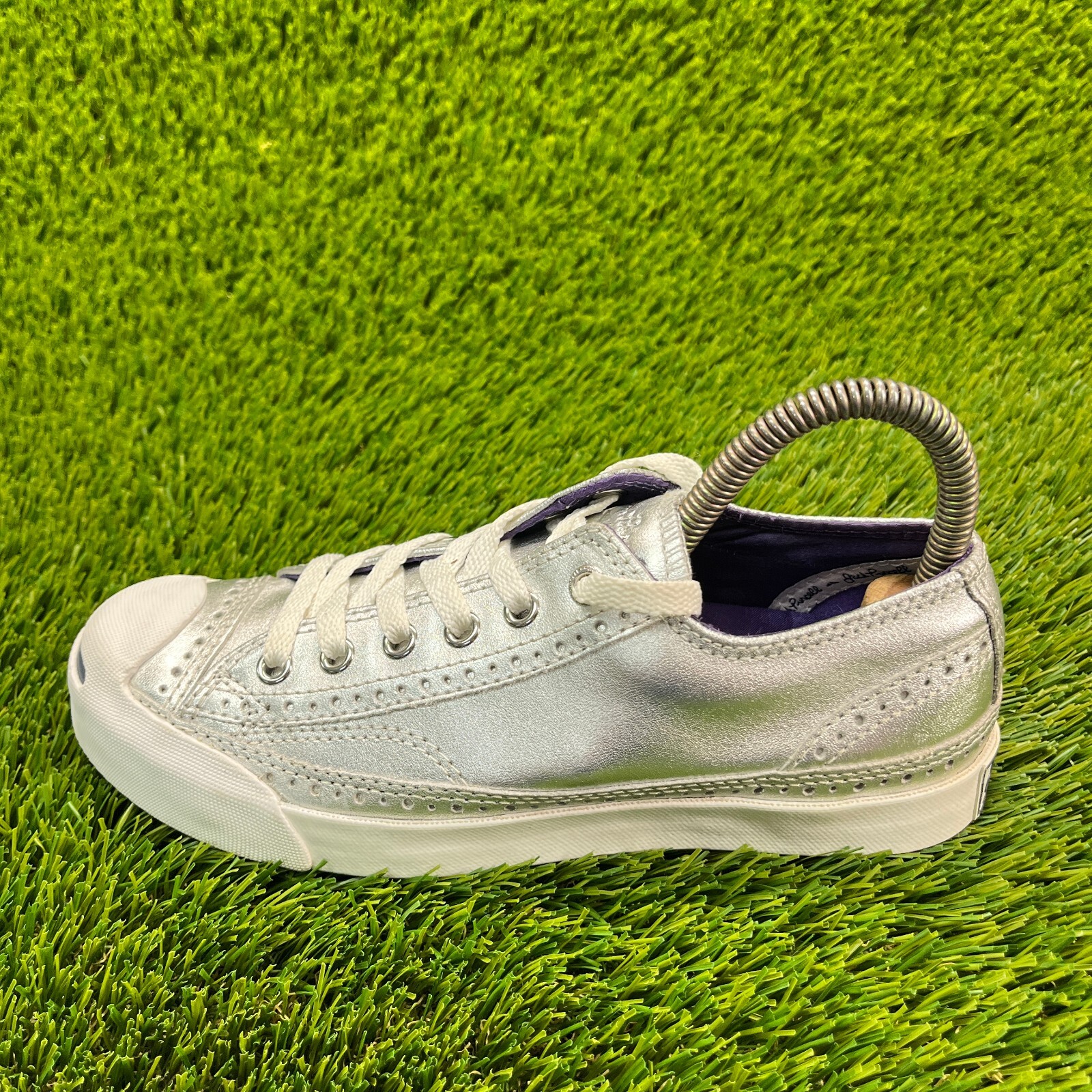 Converse Jack Purcell Womens Size 5.5 Silver White Walking Shoes Sneakers thumbnail 3