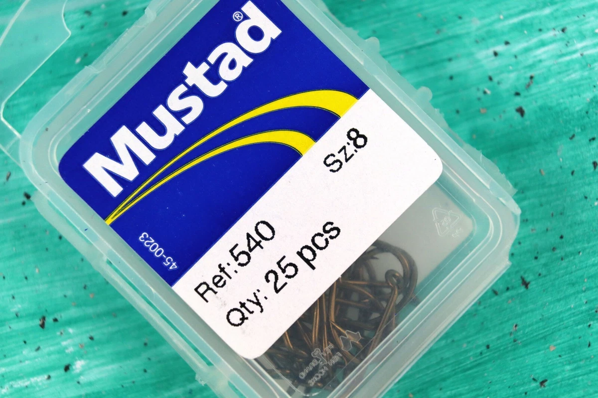 Hameçons Courbes Mustad 10707CT - Taille 8/0 - 25 Pièces - Neuf