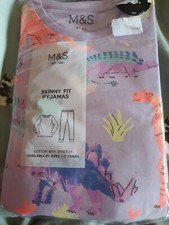 Childrens Girl boys Marks & Spencer Nightwear Dinasour Pyjamas. Age 5 to 6 Years