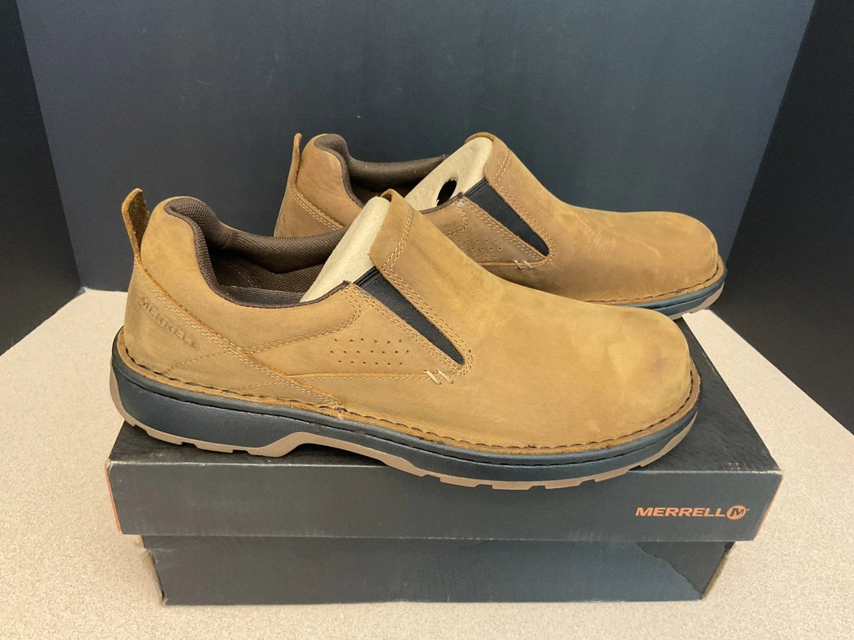 Merrell Shoes Men\'s 10 Brown Leather World Legend Stretch Ortholite Slip Loafer Merrell World Legend for sale | eBay main image 4