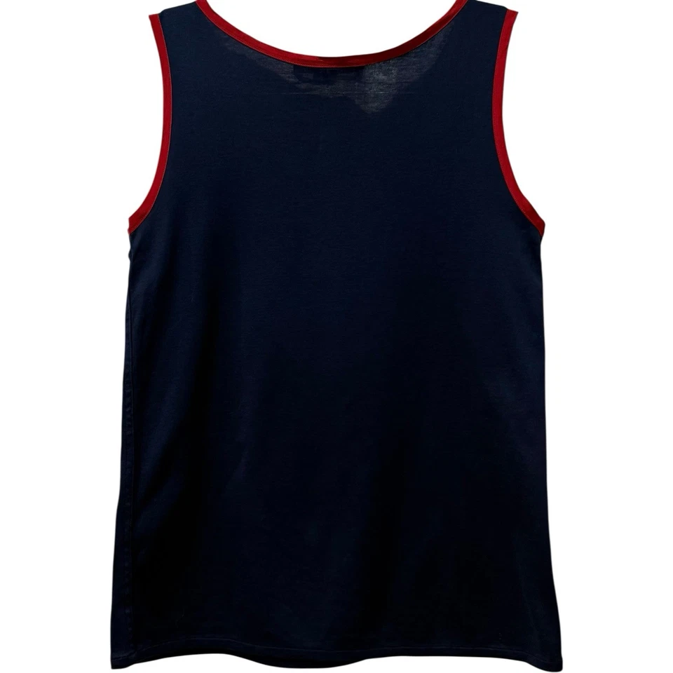 Rare YSL Saint Laurent Rive Gauche Paris Navy Tank Top France Iconic 80s 6 / 8 - Image 2 of 3