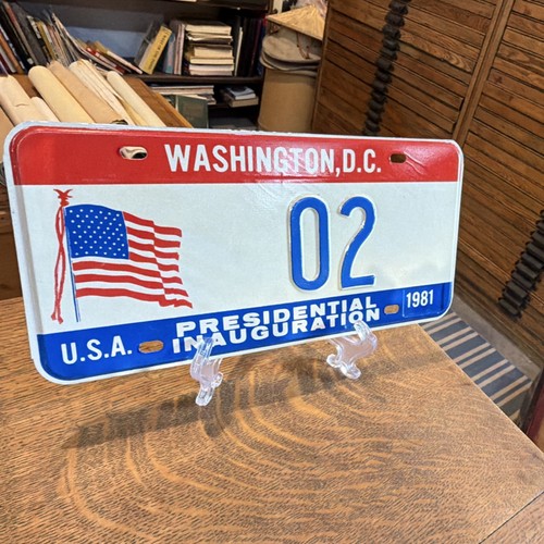 Washington D.C. 1981 Presidential Inauguration License Plate "02"