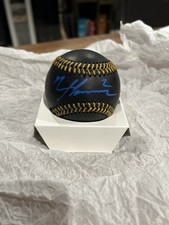 Nico Hoerner Autographed Black MLB Baseball W/ Blue Ink - Beckett Witnessed