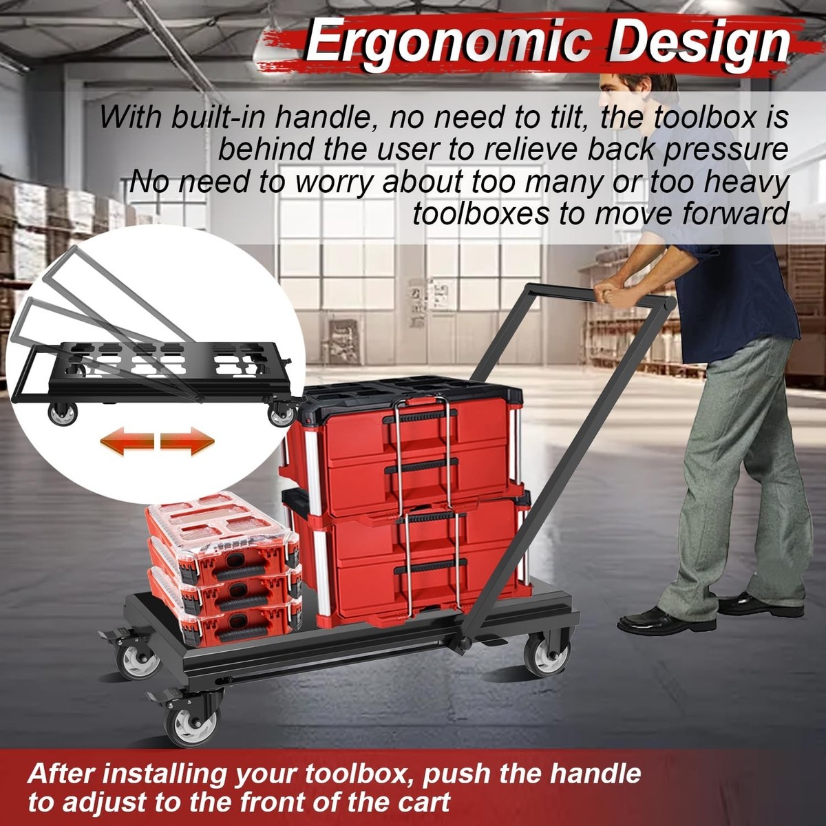 Tool Box Dolly Compatble Wth Mlwaukee PACKOUT(TM) Seres Modular Mobile ...