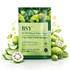 12 Sachets BSY Noni Black Hair Magic Hair Color Shampoo No Ammonia I 20 ml each