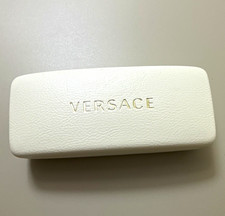 Versace White Hard Case for Glasses/Sunglasses Felt Lining Flip Top