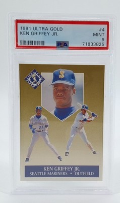 1991 Fleer Ultra Gold Ken Griffey Jr. #4 Mariners PSA 9 Mint Baseball Card HOF