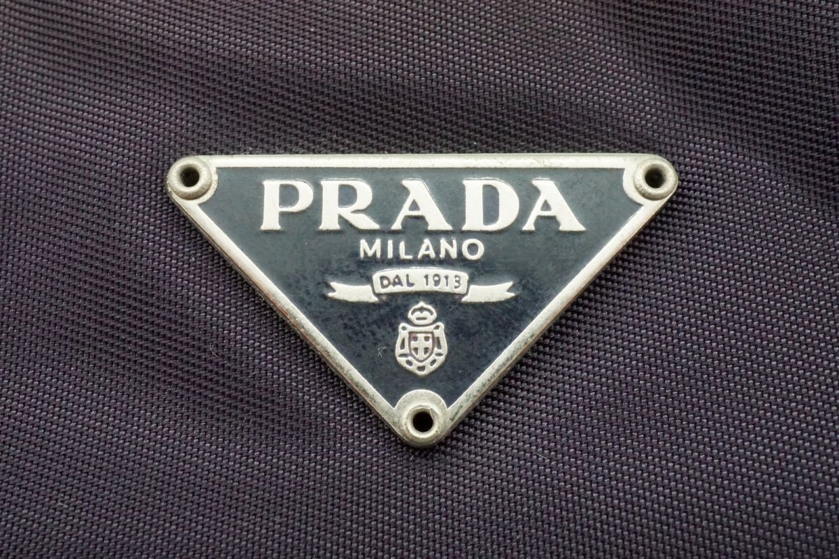 PRADA Mini Handbag Pouch Triangular Logo Plate Te… - image 10