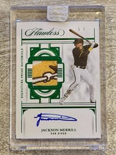 2023 Panini Flawless Jackson Merrill Emerald #SPM-JM /5 Auto Patch RC 🔥 RPA 🔥