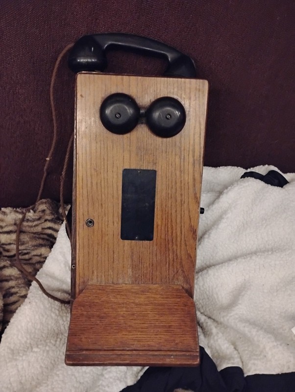 Antique Western Electric Oak Wood Hand Crank Phone Wall Mount Telephone (parts)