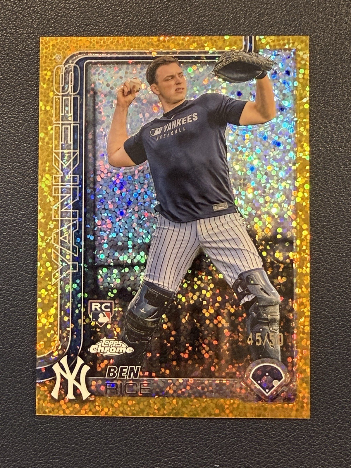 2025 Topps Chrome Image Variation Ben Rice #139 Gold Speckle Refractor /50 (RC)