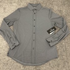 Rhone Commuter Shirt Mens Small Long Sleeve Black Pin Dot Slim Fit Stretch NEW