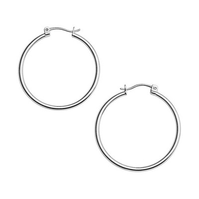 Creolen 10 Karat Weißgold poliert (1,5 x 40 mm)