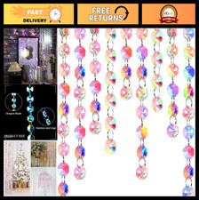 Iridescent Crystal Garland 14mm Octagon Bead Strands for Wedding Decor, 16 ft
